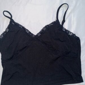 Black Lace Trim Cami Top